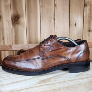 Cole Haan Air Sole Shoes Mens 10.5 M Brown Leather Apron Toe Derby Dress Comfort